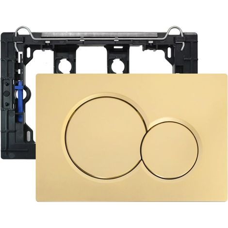 Toilet flush plate, spare part for toilet tank, old model toilet flush plate for Geberit Sigma01 UP320&300, dual flush, 1 piece (matte gold). (1/4)