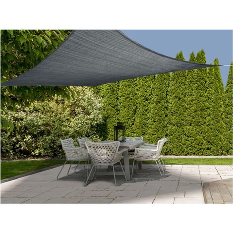 Sonnensegel 3 x 3 m mit UV 50+ Schutz - Viereck / anthrazit - Sonnenschutz Segel inklusive Befestigungsseilen