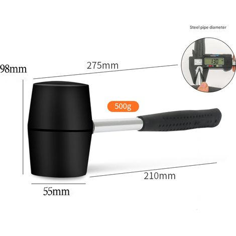 Marteau en caoutchouc avec manche en acier de 16 oz (1/5)