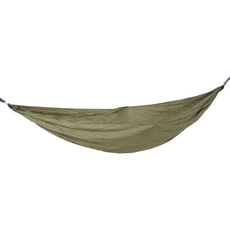Hamac Double Extensible en Nylon Résistant avec Corde Arbre pour Camping Randonnée Voyage Vert Militaire