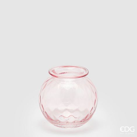 EDG Enzo De Gasperi Vaso Opium Vetro H 14 Cm D 15 Cm Pink