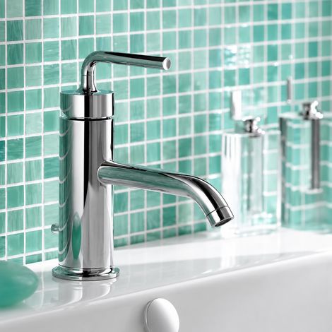 Mitigeur de lavabo haut pour vasque à poser robinet monotrou salle de bain levier cartouche céramique 35 mm CP chromé 2 kg – Livraison gratuite (1/2)