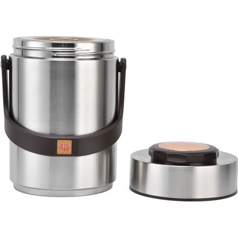 2000 ml tragbare, vakuumisolierte Lunchbox aus Edelstahl 304 mit 3 Lagen, Edelstahlfarbe (1/5)