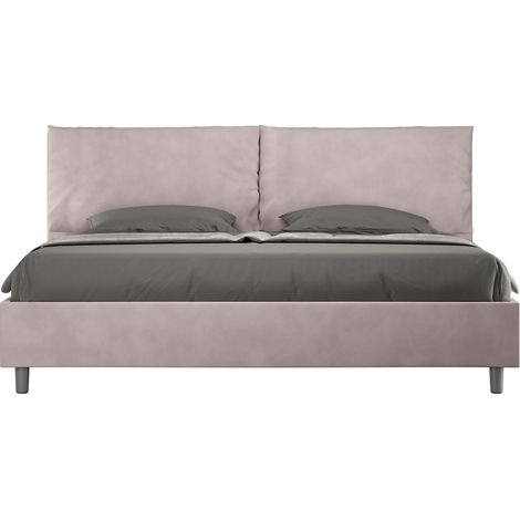 Letto Matrimoniale King Size 200x210 cm Senza Rete Imbottito in Microfibra Antea Large Glicine (1/5)