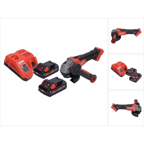 Milwaukee M18 FSAG125X-302 Amoladora angular sin cable 18 V 125 mm sin escobillas + 2x batería recargable 3,0 Ah + cargador