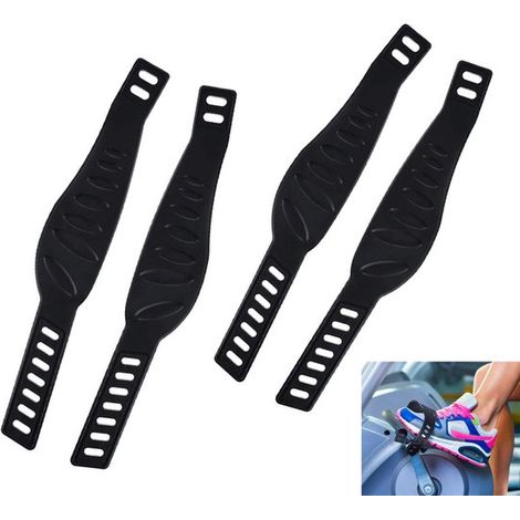 paia di cinghie per pedali da bicicletta, 33 cm, per cyclette, cinghie universali per pedali, cinghie regolabili in gomma per pedali da bicicletta, accessori per bicicletta, pedali (1/5)