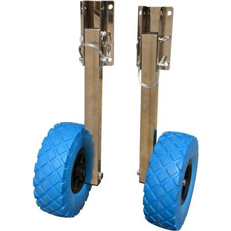 Roues de transport pour bateau pneumatique - 10" x 3" - Roues arrière en acier inoxydable - Pour bateau gonflable - Roues arrière - Roulettes en acier inoxydable - Charge maximale : 150 kg - Pour (1/5)