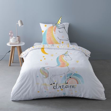 Housse de couette 140x200 Magic + 1 taie 100% coton