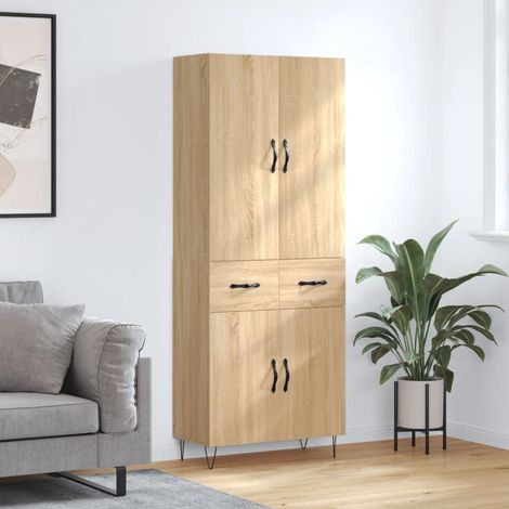 Highboard Sonoma-Eiche 69,5x34x180 cm Holzwerkstoff (1/5)