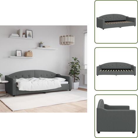 Sofá cama 2 en 1 - vidaXL Sofá cama sin colchón tela gris oscuro 80x200 cm - Sofá cama moderno