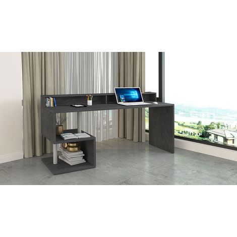 Scrivania a Giorno 180x60x92,5 cm Esse Report Grigio (1/5)