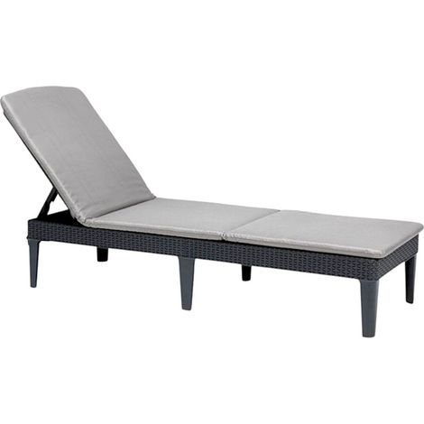Keter Jaipur Sonnenliege graphit mit Polsterauflage Gartenliege Terrassenliege (1/7)
