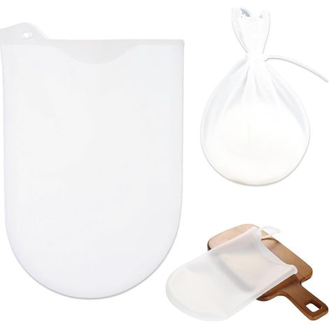 2 Sacs De Pétrissage Antiadhésifs, Pétrissage Sac de Pâte Doux Silicone Réutilisable Pétrissage Pâte Sac Farine Mélange Préservation Sacs Cuisine Cuisson Outil (Blanc) (1/5)