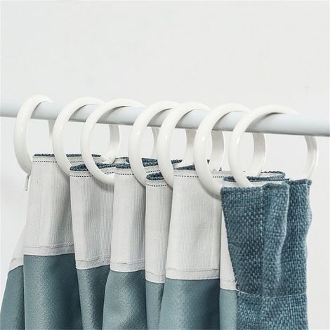 Anneaux Pour Rideau De Douche - Plastique Blanc - Forme O - 24 Pièces (1/5)