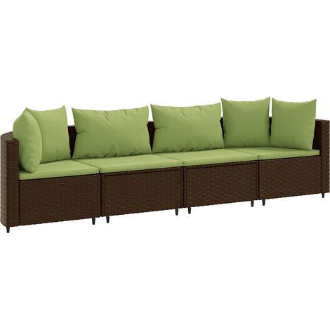 Maison Exclusive - 4-tlg. Garten-Sofagarnitur mit Kissen Braun Po