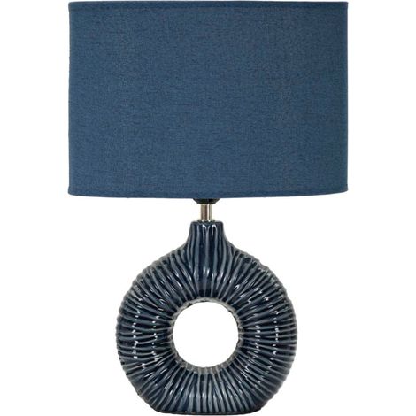 Lampe à poser en céramique bleue, 28,5x15x43 cm – Seta (1/5)