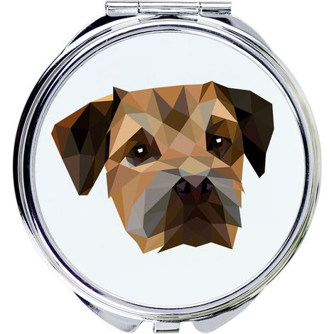 Border Terrier - specchio con foto e scritta geometrica di Art-Dog (1/3)
