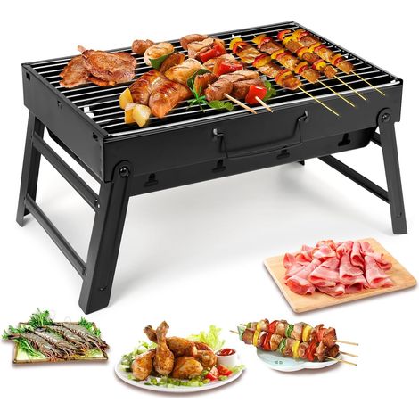 Portable barbecue petite table pliante maison charbon de bois barbecue en acier inoxydable barbecue en plein air pique - nique (1/5)