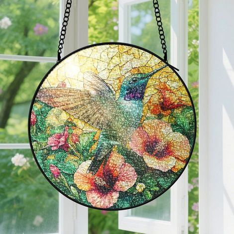 Capteur de soleil en vitrail - décoration spirituelle 15cm (1/4)