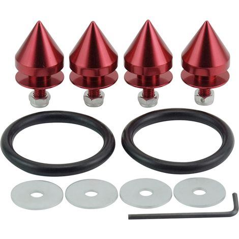 Ortviai Kit de Fixation pour Pare-chocs – Vis à Pointe Conique, Rondelles et Écrous en Alliage d’Aluminium, Rouge (1/5)