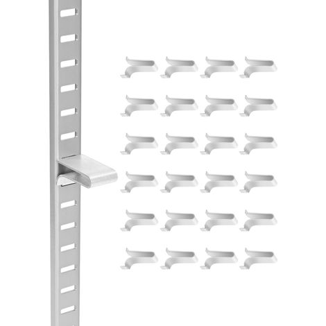 Maintien stable, clips pour crémaillère d'étagère réglables en acier zingué, lot de 40 pour rails horizontaux (1/5)