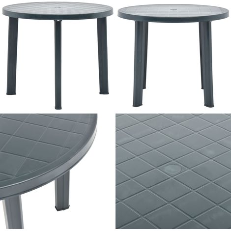 Tavolo da Giardino Verde 89 cm in Plastica - Tavolo da patio - Tavolo in plastica