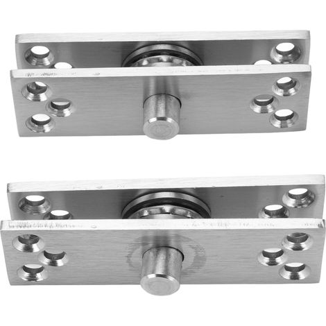 Ensemble 2 pivots de porte inox 360° rotatif haut/bas pour armoire vitrée porte lourde invisible (1/5)