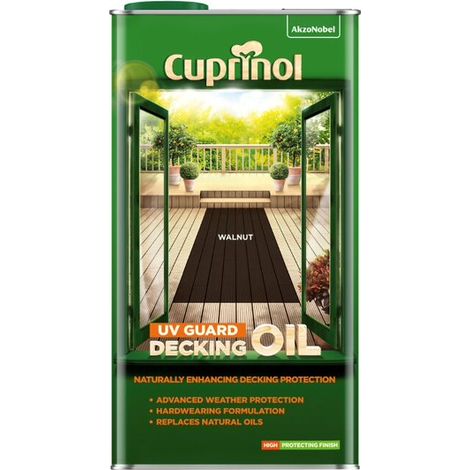 Cuprinol UV Guard Decking Oil - Walnut - 5 Litres
