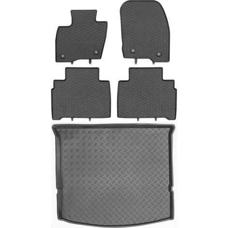 Juego de alfombrillas de goma para coche y alfombrilla para maletero para la furgoneta Ford S-Max II (2014-2019). (1/5)