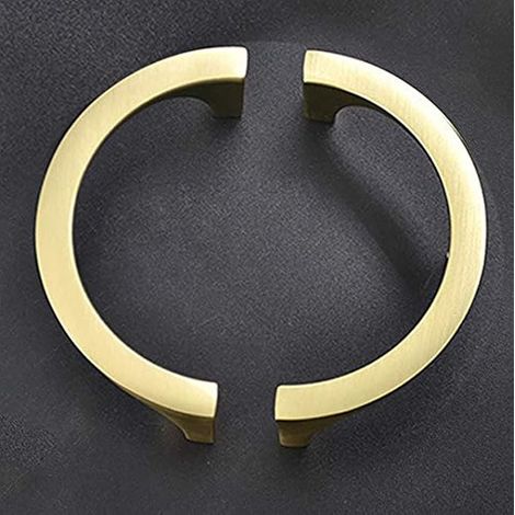 Lot de 2 paires de poignées de placard – Poignées élégantes en cuivre doré à double trou pour tiroirs, placards, meubles TV (1/5)