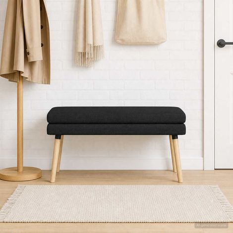 vidaXL Banc à double couche Noir 110 x 40 x 47 cm Tissu (1/5)
