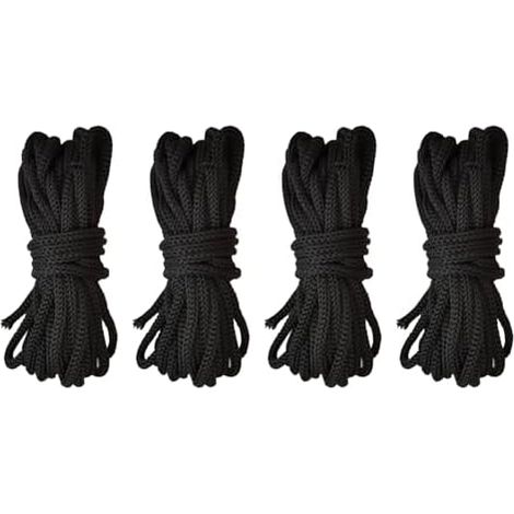 Corde De Trampoline - 4 Cordes Filet d'escalade Noires Solides, Pièces Rechange pour Sécurité 4,6 M, Adaptées Au Clôture