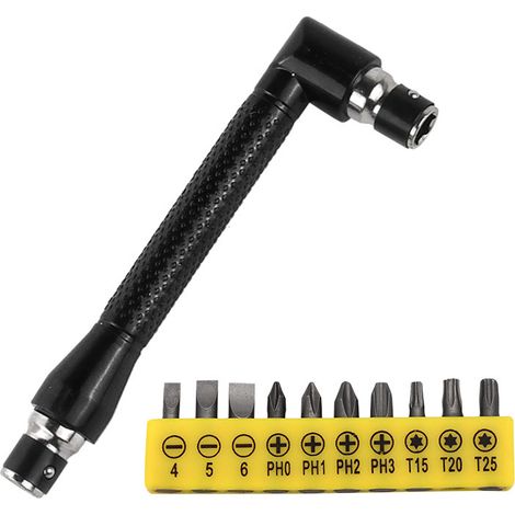 Mini clé à douille double, clé en L en forme de 7, rallonge pour tournevis pneumatique de 6,35 mm (1/4)
