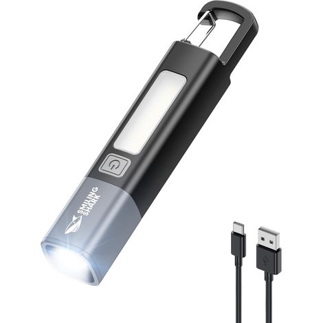 Lampe de Poche LED Ultra Puissante Rechargeable avec 3 Modes Zoomable Étanche Petite Lampe Poche pour Camping/Randonnée/Urgences, Noir