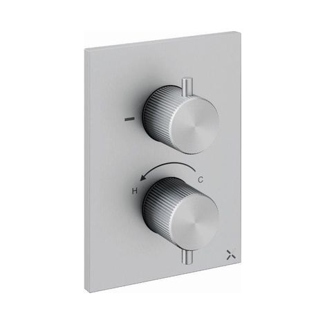 Crosswater 3ONE6 Mitigeur thermostatique encastré - 2 boutons - 1 fonction - Inox