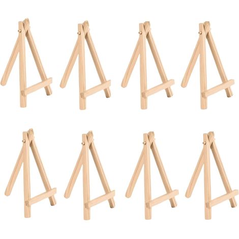 Mini-Staffelei, 8 Stück, faltbare Holzstaffelei, Fotoständer, dreieckige Staffelei zum Malen, Basteln, Fotoalbum, Hochzeit, Geburtstag (15 x 8 cm)