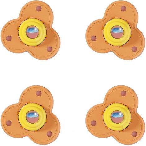 Lot de 8 roulettes auto-adhésives, mini roulettes universelles, roulettes mobiles pivotantes à 360° en acier inoxydable, adaptées aux armoires, tiroirs et poubelles. (1/5)