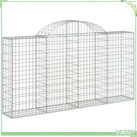 Panier de gabions arqué - FAFEICY - 153485 - 200x30x100/120 cm - fer galvanisé - fil 3,5 mm (1/4)