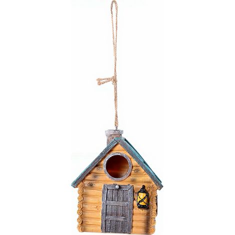 Nichoir suspendu en résine imperméable avec base amovible pour jardin ou terrasse. (1/5)