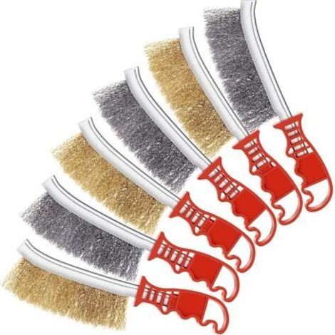 6 Pièces Brosses Métalliques à Gratter Brosse Métallique en Laiton en Acier Inoxydable pour Automobile, Nettoyage de Scories Soudage Brosse de Récurage de Rouille (1/4)