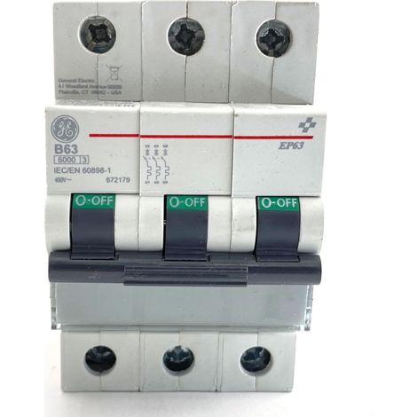 Interruttore magnetotermico 3P 3 moduli 63A  curva B  Ge power