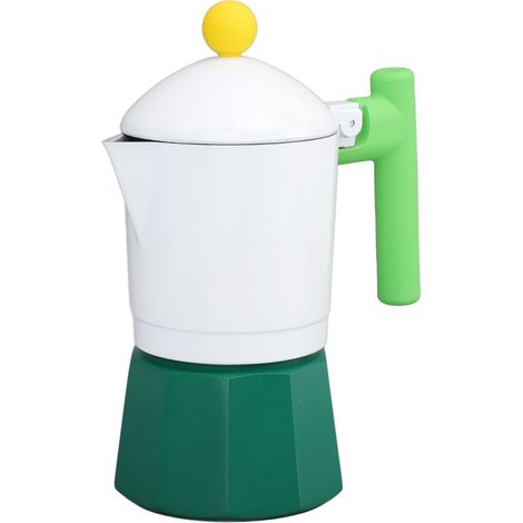 Cafetière italienne Moka en alliage d'aluminium, percolateur à café, idéale pour la maison, le bureau et les voyages (vert). (1/5)