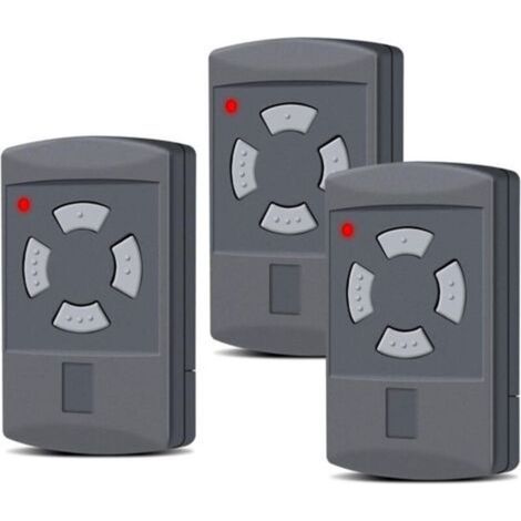 Confezione da 3 trasmettitori manuali di ricambio Hörmann per porte da garage Hörmann, 40,685 MHz, 4 canali, compatibili con HS2-40, HS4-40, HSE2-40, HSE4-40, HSM2-40, HSM4-40, pulsante grigio (1/5)