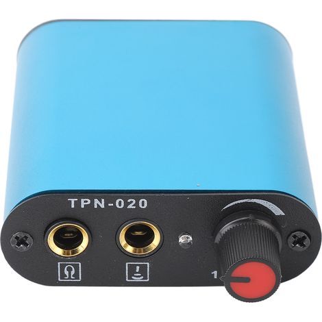 Régulateur d'alimentation professionnel pour tatouage en acier inoxydable, mini transformateur 90‑265V avec prise UE bleue (1/5)
