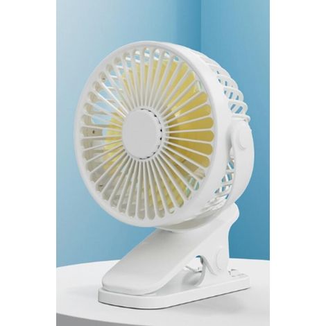 Ventilador recargable con abrazadera robusta, funcionamiento silencioso (menos de 36 dB(A)) y rotación de 360°. (Negro, 110 x 64 x 158 mm) (1/5)