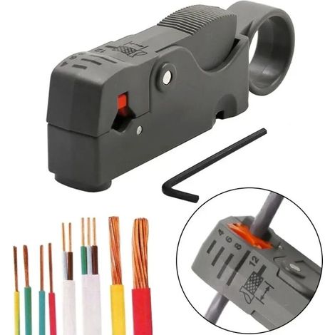 Pince À Dénuder - Acier Inoxydable - Pour Câbles Coaxiaux - Réglable Diamètre Et Profondeur - Compatible -4 -5 -6 -7 - 1 Pièce (1/5)