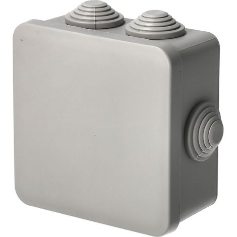 Boîte de dérivation étanche en saillie avec presse-étoupes, fermeture à clic 85×85×45 mm IP55, gris EDO TECHNIC (1/5)