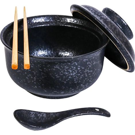 Bol ramen japonais en céramique 800 ml noir
