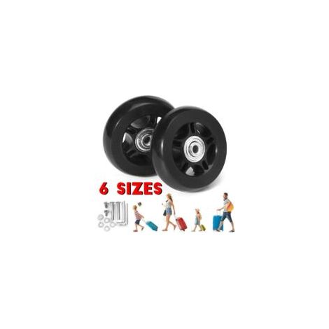 Ruedas de repuesto para maletas, 60 mm x 18 mm, kits de reparación de cojinetes giratorios de goma, paquete de 2 - Crezuo