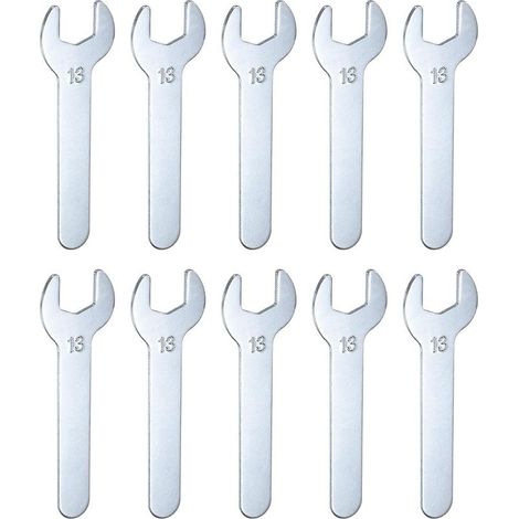 Satz mit 10 kleinen metrischen Maulschlüsseln 13 x 87 x 2 mm, U-förmig, Flachkopf, sehr dünn, verzinkt, für Autoreparaturen und Möbelmontage (1/5)